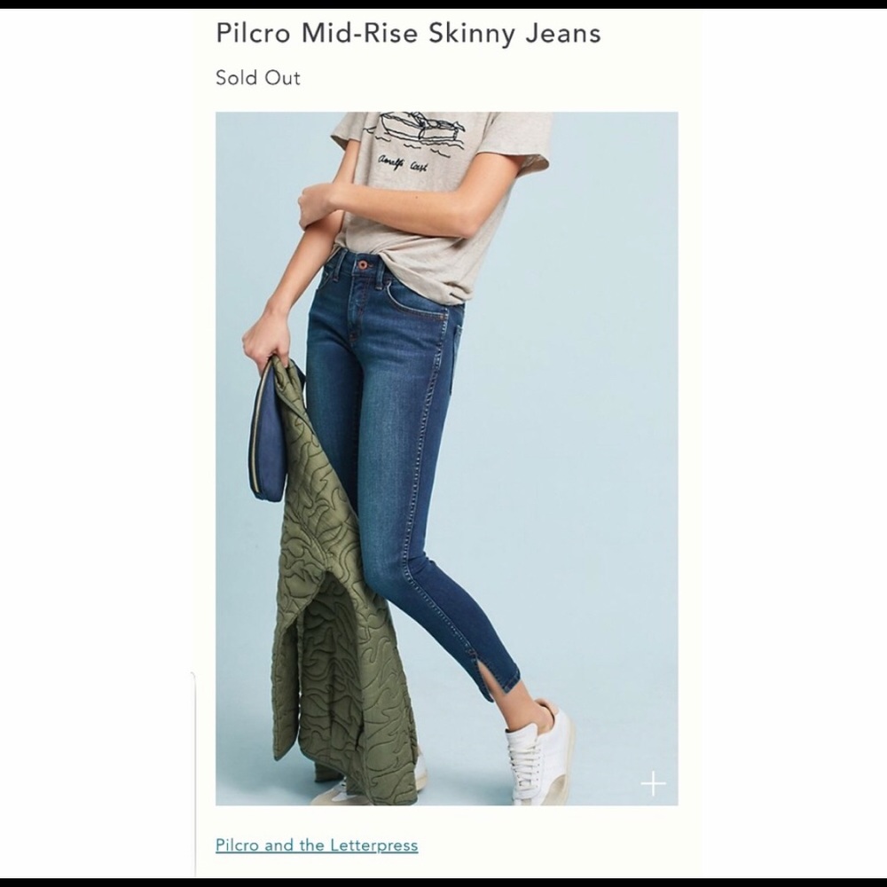 🆕PILCRO AND THE LETTERPRESS MID RISE ANKLE SKINNY